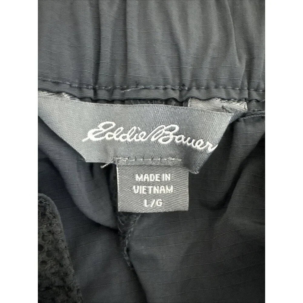 Eddie Bauer Men's L Ripstop Tech Short Black Nylon Belt NWT Inseam 7.75